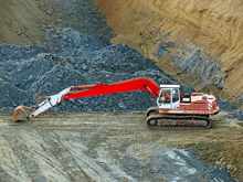 O&K Raupenbagger RH12 mit verl�ngertem 'S�d-Chemie Ausleger'
