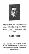 Georg Fischer, zum Gedenken an Priesterweihe und Primiz