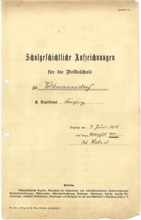 Schulgeschichtliche Aufzeichungen Volkmannsdorf, begonnen von Johann Haberl 4. Juni 1913