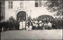 Volkmannsdorf, Fahnenweihe am 8. Mai 1921 im Sclo�hof zu Isareck