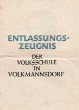 Entlassungs-Zeugnis der Volksschule 1944, Erika Hussy *1929