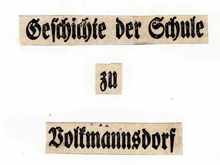 Zeitungsbericht Geschichte der Schule Volkmannsdorf um 1930