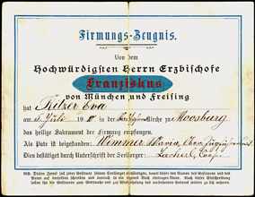 1910 - Firmungs-Zeugnis mit Unterschrift Kooperator Quirin Zacherl