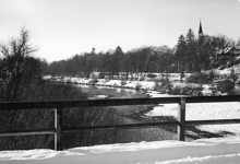 Isar - Amper flu�aufw�rts, Volkmannsdorfer Br�cke, Winter 1961
