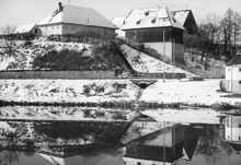 Volkmannsdorfer Br�cke, Blick zum Ligeder, Winter 1961