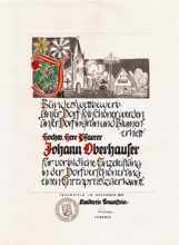 Ehrenpreis in der Dorfversch�nerung f�r H.H. Johann Oberhauser, 1963
