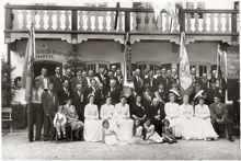 La Ros�e'sche Gastwirtschaft in Isareck, Fahnenweihe 1956