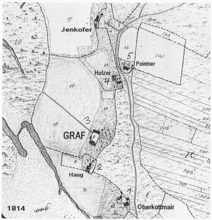 Katasterauszug von 1814 mit Holzer- und Graf Anwesen