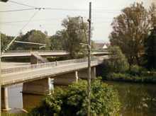Alte und neue Brücke vom Ligeder aus, 1987