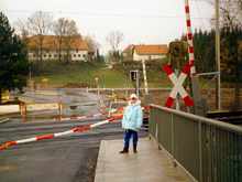 Blick von der neuen Brücke zum Bauer am Berg, 1987