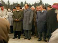 Brückeneinweihung, Landräte Schrittenloher (FS) und Ludwig Meyer (LA) 04.12.1987