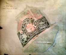 Plan vom Schlo�-Garten des Herrn Grafen von La Rose� in Isareck, um 1850