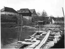 Baustelle Br�cke �ber Isar und Amper, Volkmannsdorf 17.04.1955