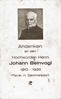 Johann Beinvogl, 1910 bis 1935 Pfarrer in Gammelsdorf