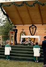 Gottesdienst am Sportplatz in Wang