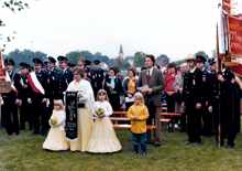 Gottesdienst am Sportplatz in Wang