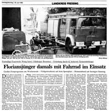 Freiwillige Feuerwehr Wang feiert 110j�hriges Bestehen, FS Tagblatt 7./8. Juni 1986