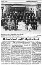 Heimatabend und Feldgottesdienst, FS Tagblatt 1. Juli 1986