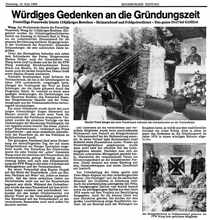 W�rdiges Gedenken an die Gr�ndungszeit, MZ 10. Juni 1986