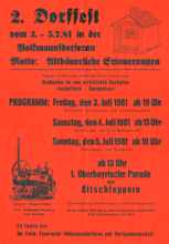 Plakat 2. Dorffest Volkmannsdorferau 1981