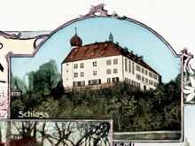 Schloss Isareck, Ausschnitt Postkarte um 1910
