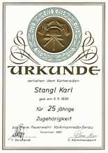 1980, 25 Jahre FFW, Karl Stangl