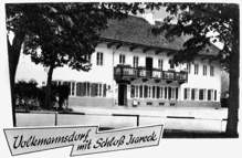 Gastwirtschaft beim Schlo� Isareck, Ausschnitt Postkarte 1955