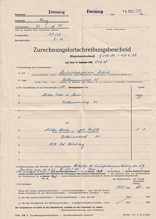 Zurechnungsfortschreibungsbescheid (Eigentumswechsel) am 21.06.1948