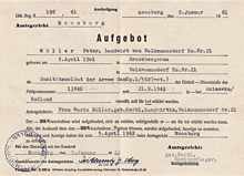 Aufgebot: der Vermi�te Peter M�ller soll f�r tot erkl�rt werden