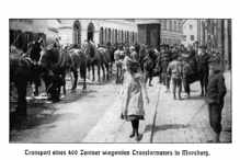 Moosburg Weingraben 1910, Transports eines 400 Zentner wiegenden Transformators