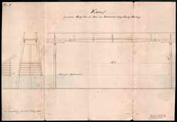 1860 - Entwurf zu einem Stege �ber die Isar bei Volkmannsdorf Kgl. Landgericht Moosburg