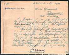 1920 - Schriftverkehr zum Baugesuch �ber Herstellung eines Br�ckenpfeilers