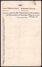 1920 - Baugesuch �ber Herstellung eines Br�ckenpfeilers