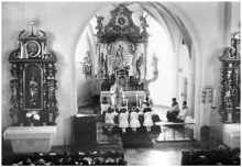 Erstkommunion in der Pfarrkirche Volkmannsdorf, Anfang 1960er