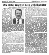 Der Hatzl Wigg vollendet heute sein 70. Lebensjahr, Moosburger Zeitung Mittwoch 19. Februar 1986