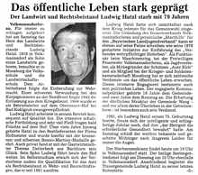Nachruf Ludwig Hatzl *19.02.1916 †30.09.1995