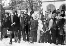 Schulkinder Volkmannsdorf, Faschingstreiben Isareck 1960er Jahre