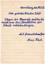 1951 - wegen Heuernte Fernbleiben von der Schule