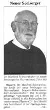 01. Februar 2001 Dr. Manfred Schwarzhuber trtitt Nachfolge des verstorbenen Pfarrers Dr. Jan Herold an