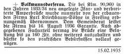 Zeitungsbericht 15.02.1935