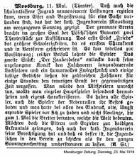 Bericht Kath. Jugend-Verein Theaterauff�hrung am 11. Mai 1919, MZ 23.05.1919
