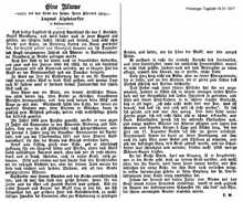 Nachruf Pfarrer Augustin Aiglstorfer *22.11.1826 †17.12.1876 im Freisinger Tagblatt