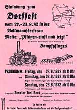 Einladung zum Dorffest 27. - 29.08.1982 Volkmannsdorferau