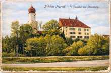 Schloss Isareck - � Stunden von Moosburg, Postkarte 1910 - mit KI coloriert