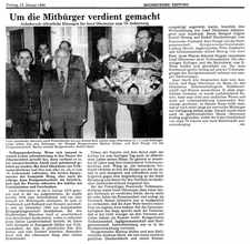 Geb�hrende �ffentliche Ehrungen f�r Josef Obermaier zum 70. Geburtstag Moosburger Zeitung Freitag, 13. Januar 1989