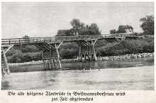 Die alte h�lzerne Isarbr�cke in Volkmannsdorferau wird zur Zeit abgebrochen - 1933