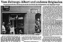 Vom Zeitungs-Albert und anderen Originalen - von Angelique Nagel  der MZ 1992
