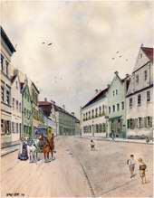 Weingraben, Aquarell von Valentin Ott 1939