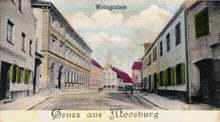 Moosburg Weingraben, Ausschnitt Postkarte vom 10.09.1907
