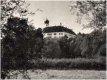 1927, Schlo� Isareck von der Amper aus gesehen